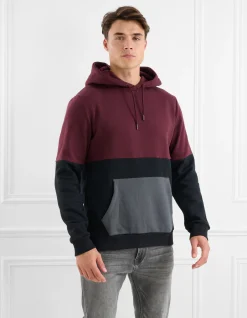 Gekleurde Contrast Hoodie Zwart
