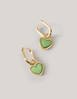 Gekleurde Hartjes Oorbellen Goud
