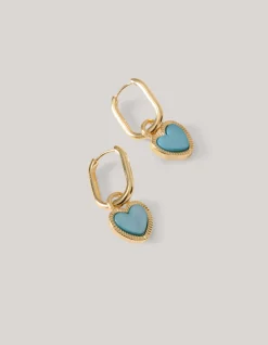 Gekleurde Hartjes Oorbellen Goud