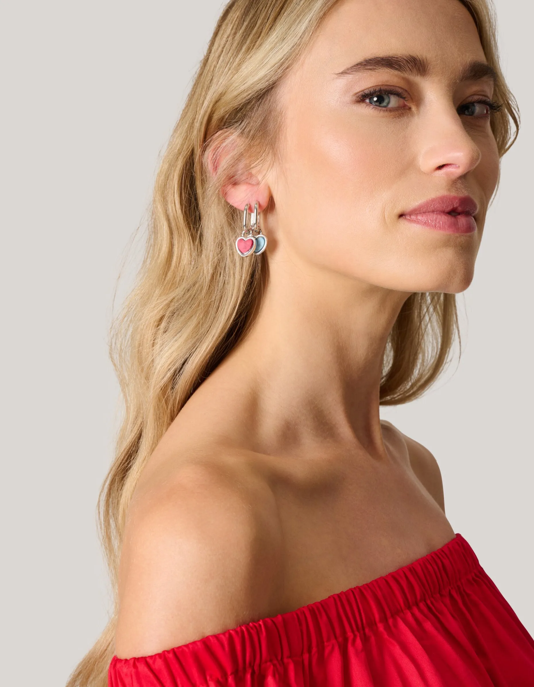 Gekleurde Hartjes Oorbellen Zilver