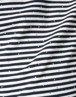 Gestreept Strass T-shirt Zwart/Wit