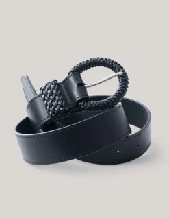 Gevlochten riem Zwart