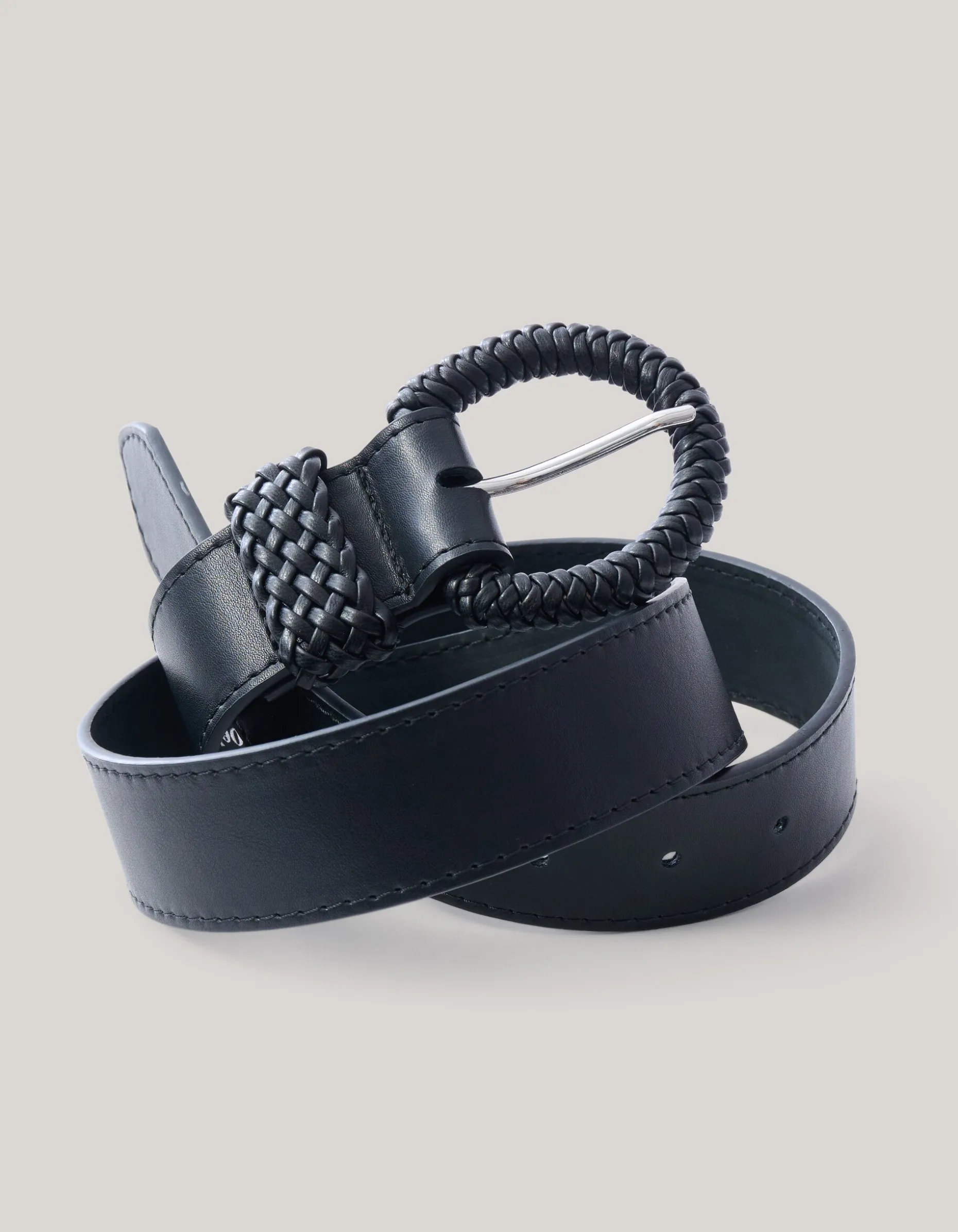 Gevlochten riem Zwart