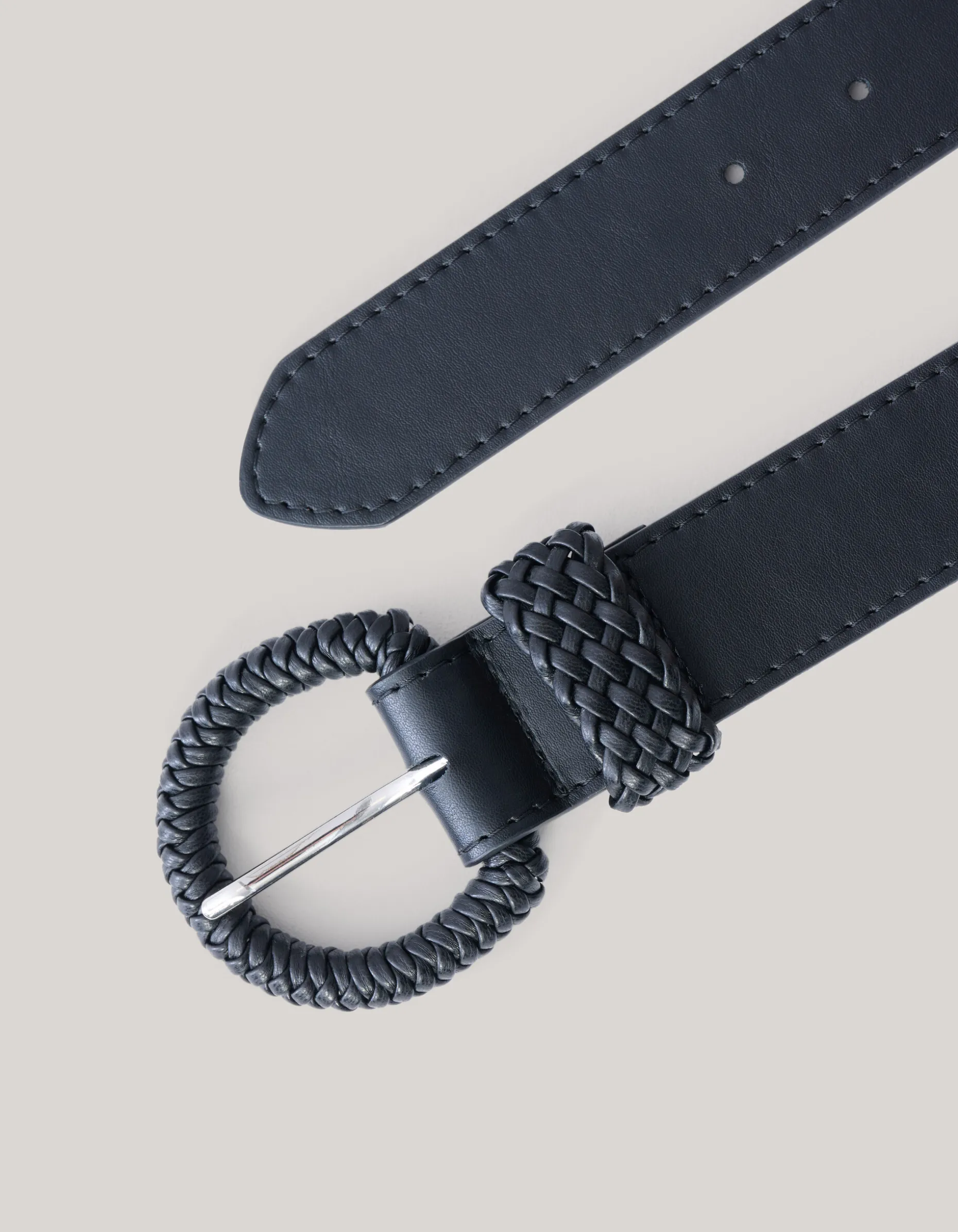 Gevlochten riem Zwart