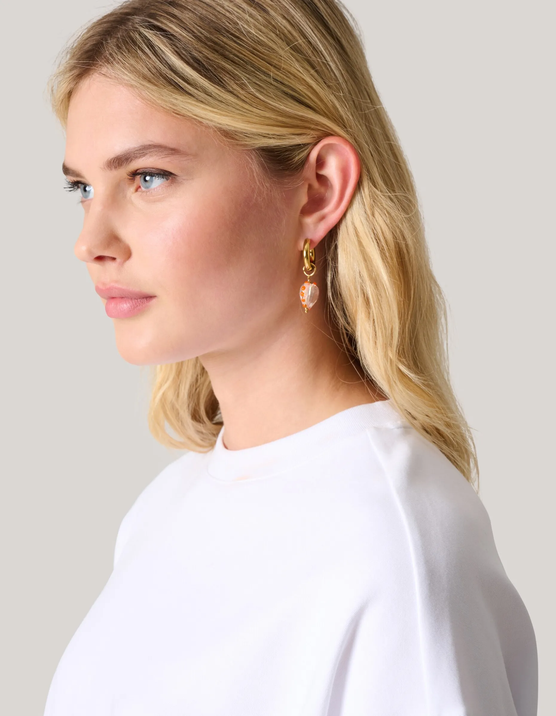 Glazen Hart Oorbellen Goud