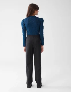 Glitter Gebreide Top Donkerblauw