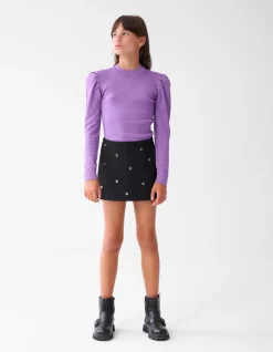 Glitter Gebreide Top Paars