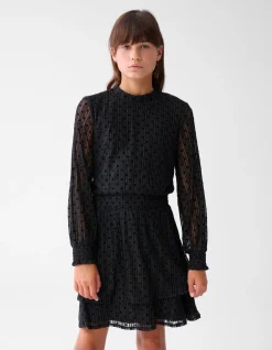 Glitter Mesh Jurk Zwart