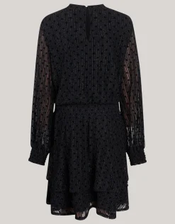 Glitter Mesh Jurk Zwart