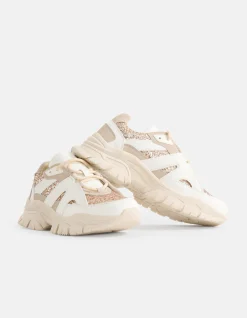 Glitter Sneakers Beige