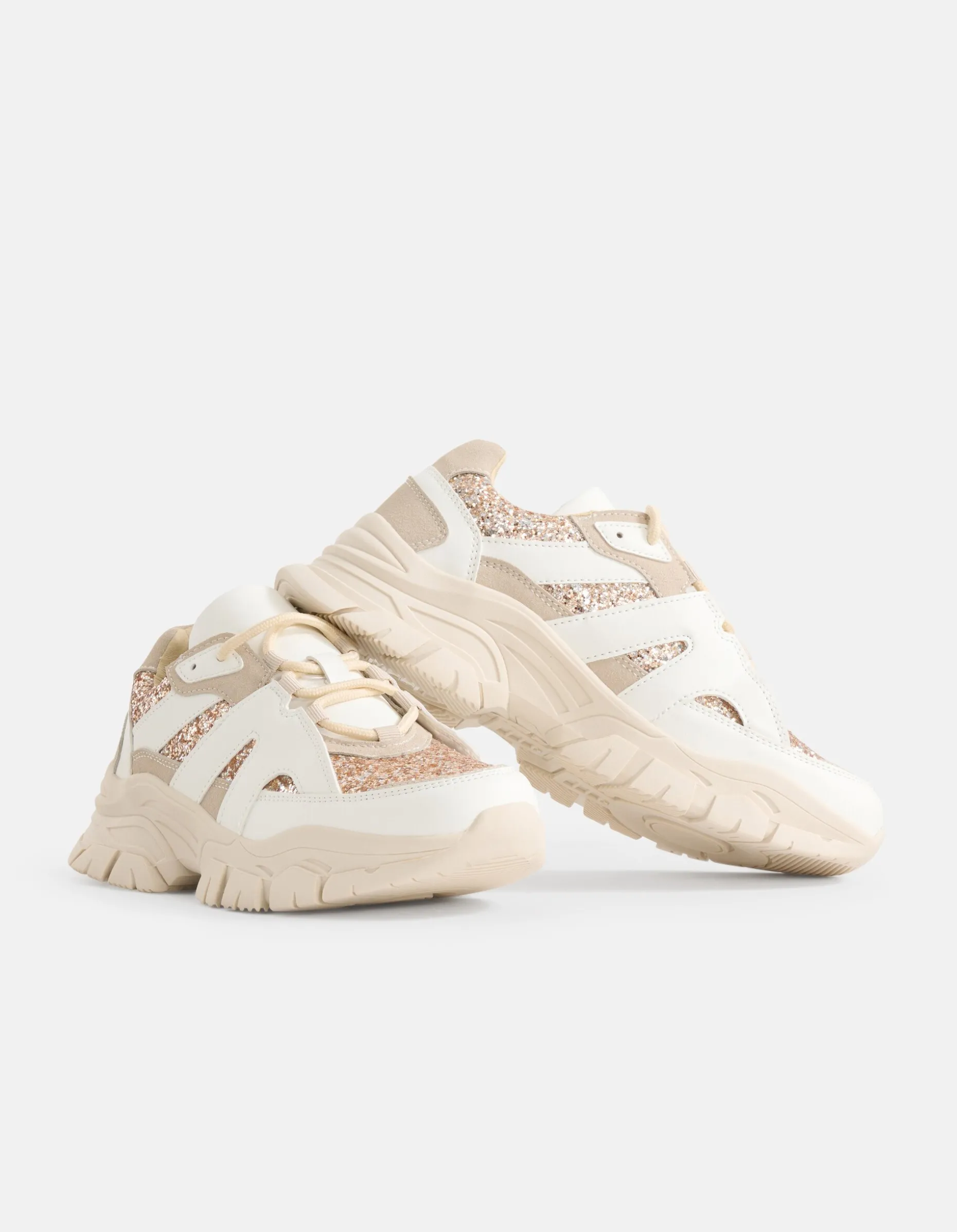 Glitter Sneakers Beige