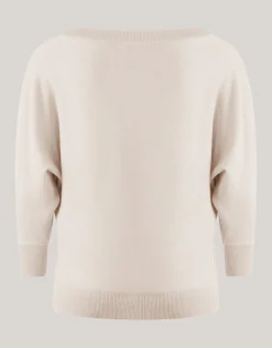 Glitter Vleermuismouwen Trui Beige