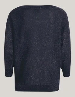 Glitter Vleermuismouwen Trui Zwart