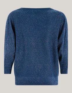 Glitter Vleermuismouwen Trui Blauw