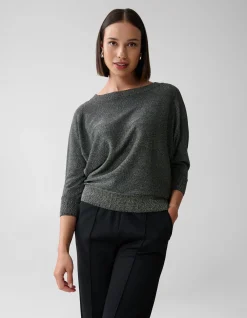 Glitter Vleermuismouwen Trui Goud