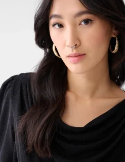 Glitter Waterval Top Zwart