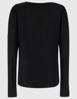 Glitter Waterval Top Zwart