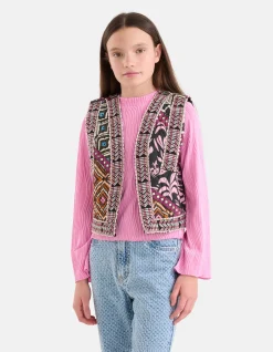 Grafisch Gilet Zwart