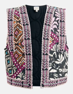 Grafisch Gilet Zwart