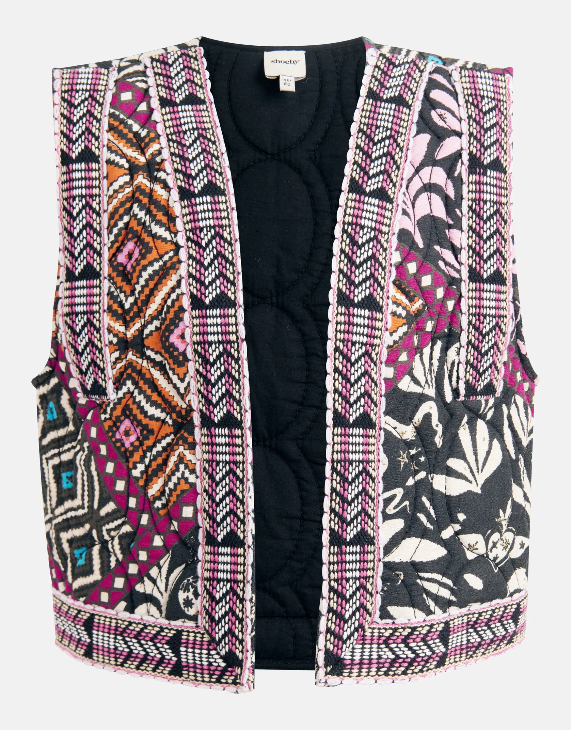 Grafisch Gilet Zwart