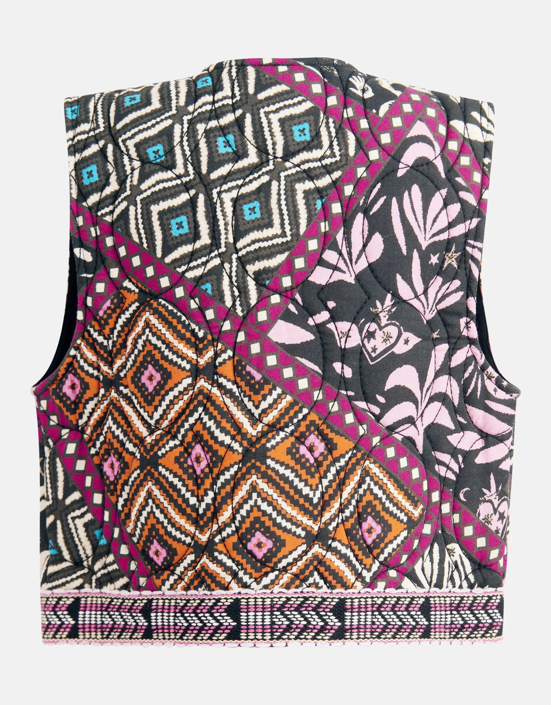 Grafisch Gilet Zwart