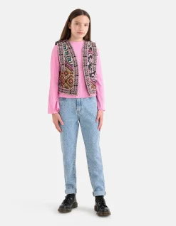 Grafisch Gilet Zwart