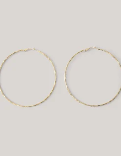 Hammered Hoop Oorbellen Goud