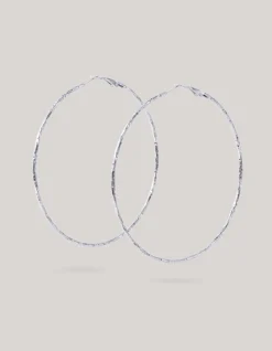 Hammered Hoop Oorbellen Zilver