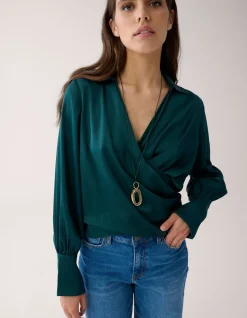 Hammered Oval Strass Ketting Goud By Mieke