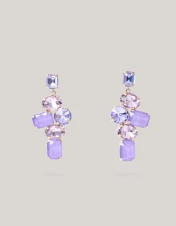 Hanging Strass Oorbellen Paars