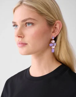 Hanging Strass Oorbellen Paars