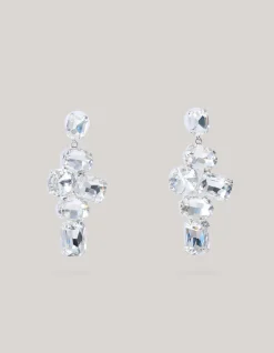 Hanging Strass Oorbellen Zilver