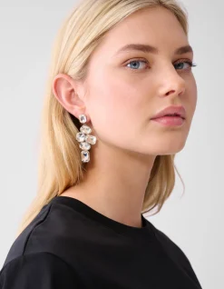 Hanging Strass Oorbellen Zilver