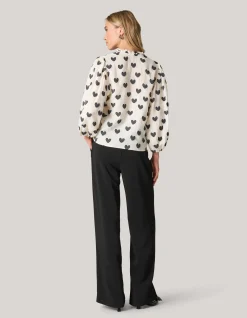 Heart Blouse Gebroken Wit