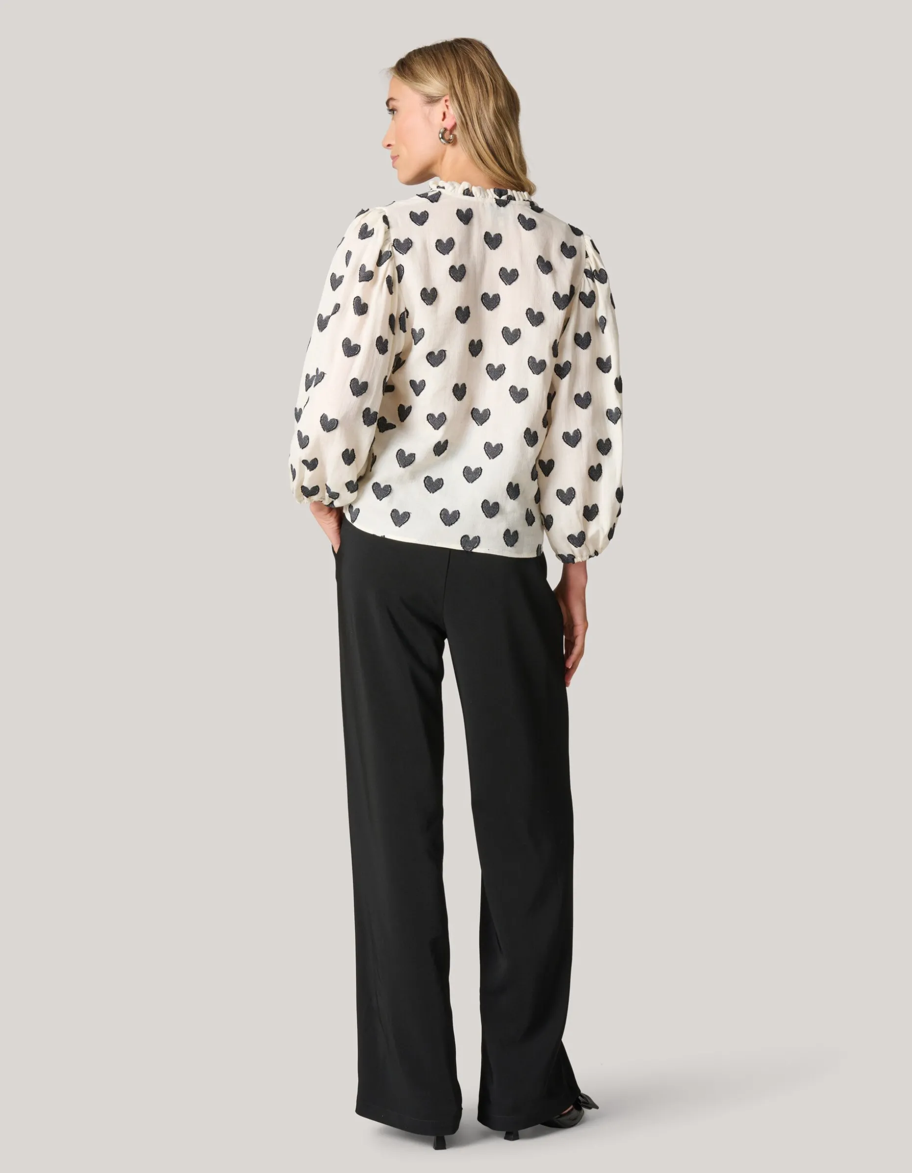 Heart Blouse Gebroken Wit