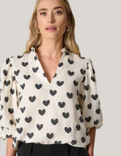 Heart Blouse Gebroken Wit