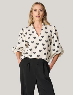 Heart Blouse Gebroken Wit