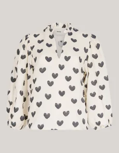 Heart Blouse Gebroken Wit