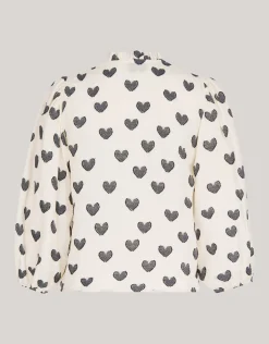 Heart Blouse Gebroken Wit