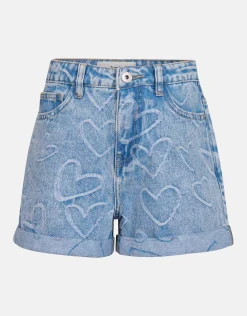 Heart Denim Short Mediumstone