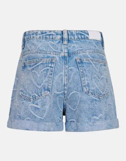 Heart Denim Short Mediumstone