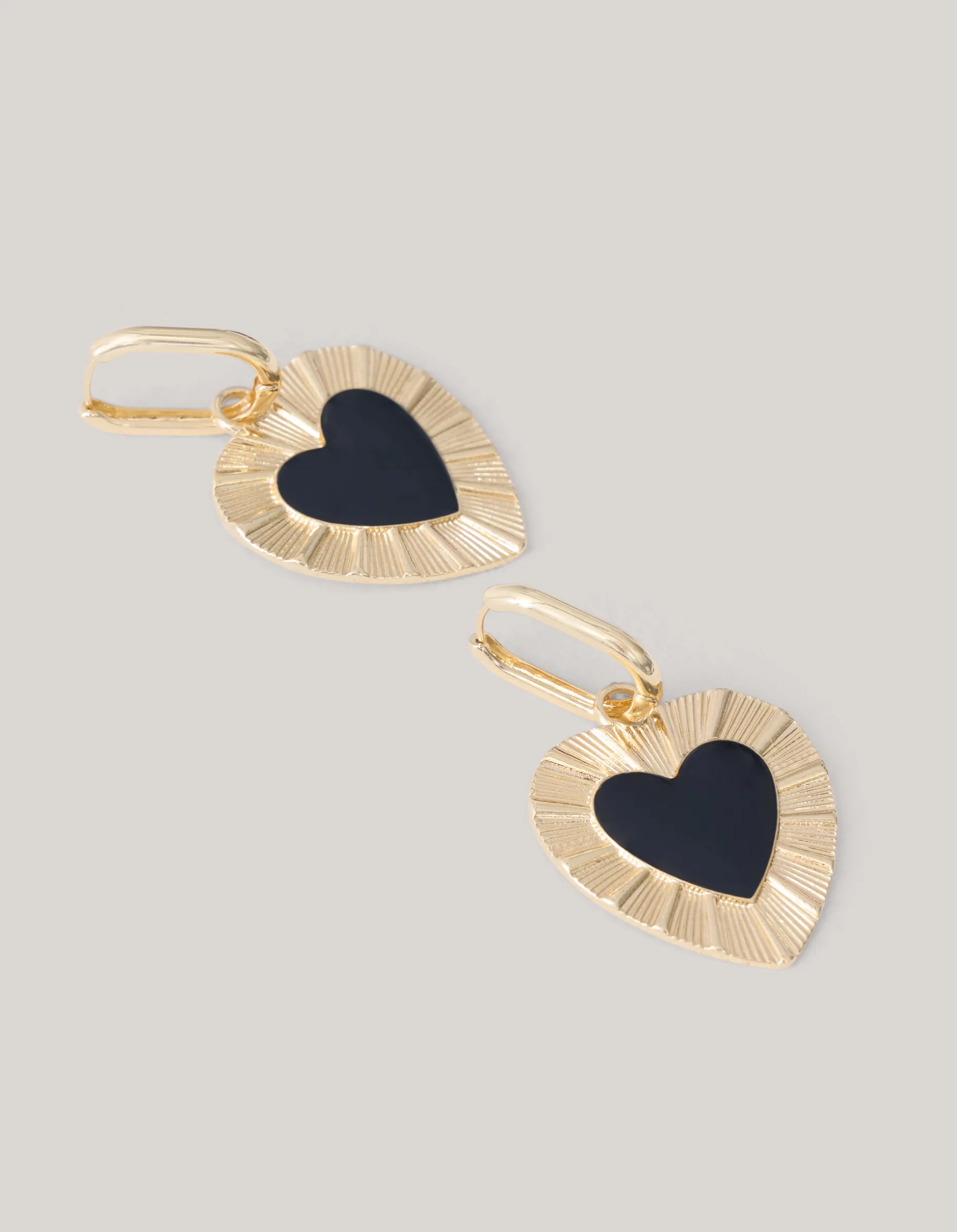 Heart Oorbellen Goud/Zwart