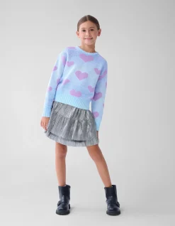 Heart Printed Degrade Trui Blauw