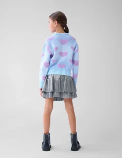 Heart Printed Degrade Trui Blauw