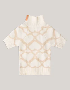 Heart Printed Honden Trui Gebroken Wit By Furmey