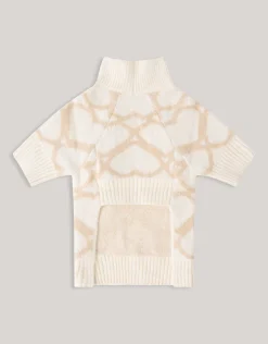 Heart Printed Honden Trui Gebroken Wit By Furmey