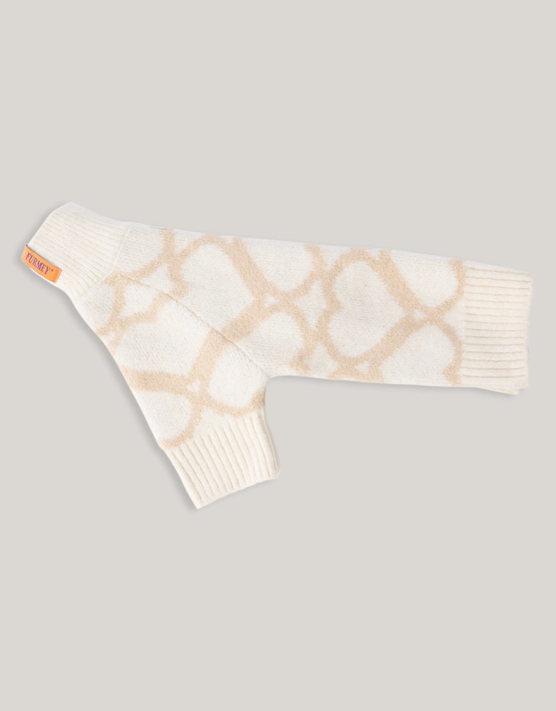 Heart Printed Honden Trui Gebroken Wit By Furmey