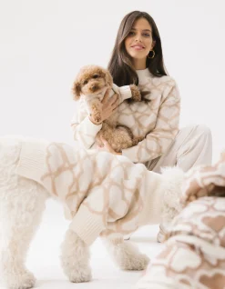 Heart Printed Honden Trui Gebroken Wit By Furmey