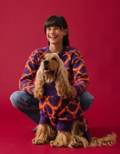 Heart Printed Honden Trui Paars By Furmey