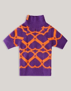 Heart Printed Honden Trui Paars By Furmey